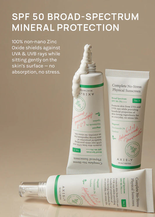 AXIS-Y Complete No-Stress Physical Sunscreen SPF 50