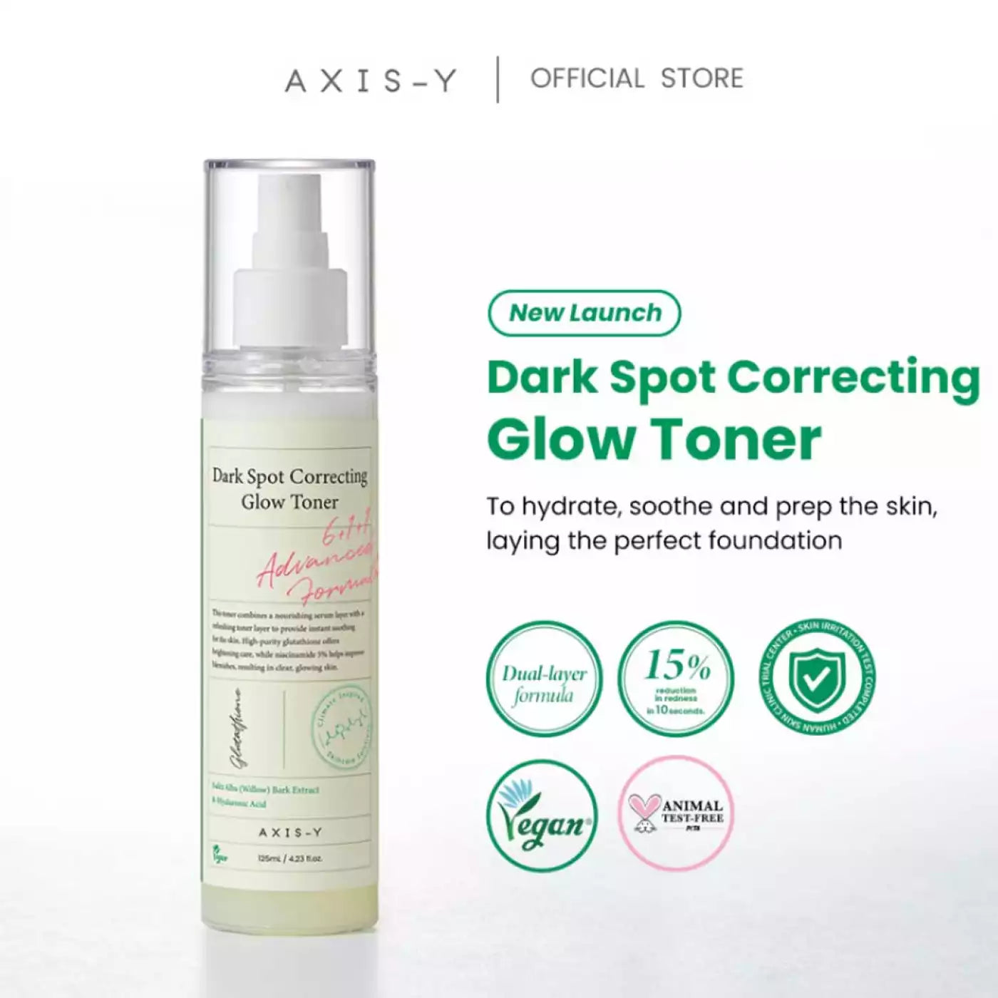 AXIS-Y Dark Spot Correcting Glow Toner 125ml product bottle front view