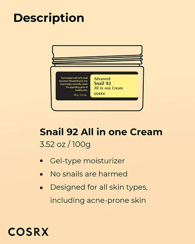 COSRX Advanced Snail 92 All In One Cream 100g product jar front