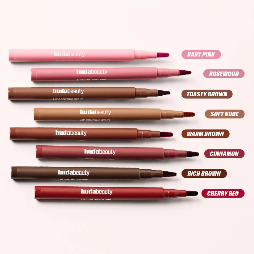 HUDA BEAUTY Lip Contour Lip Stain | 12-Hour Long Wear Lip Tint