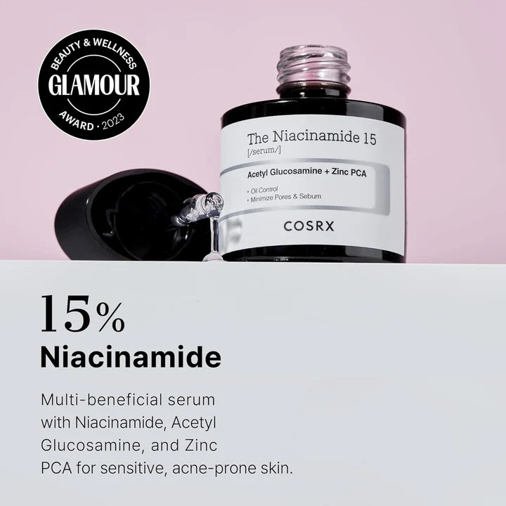 COSRX Niacinamide 15 Serum 20ml lightweight texture for oil control and pore refining